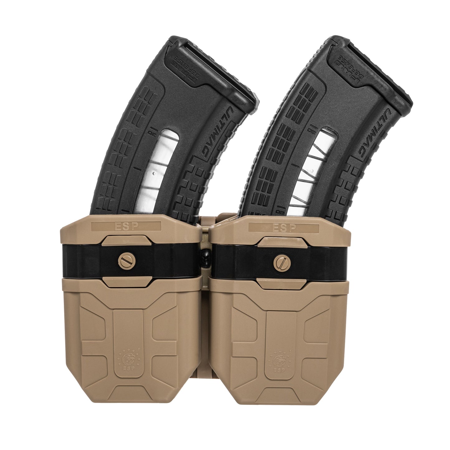 Podwójna ładownica obrotowa ESP z montażem UBC-04-2 na magazynki do AK - Khaki
