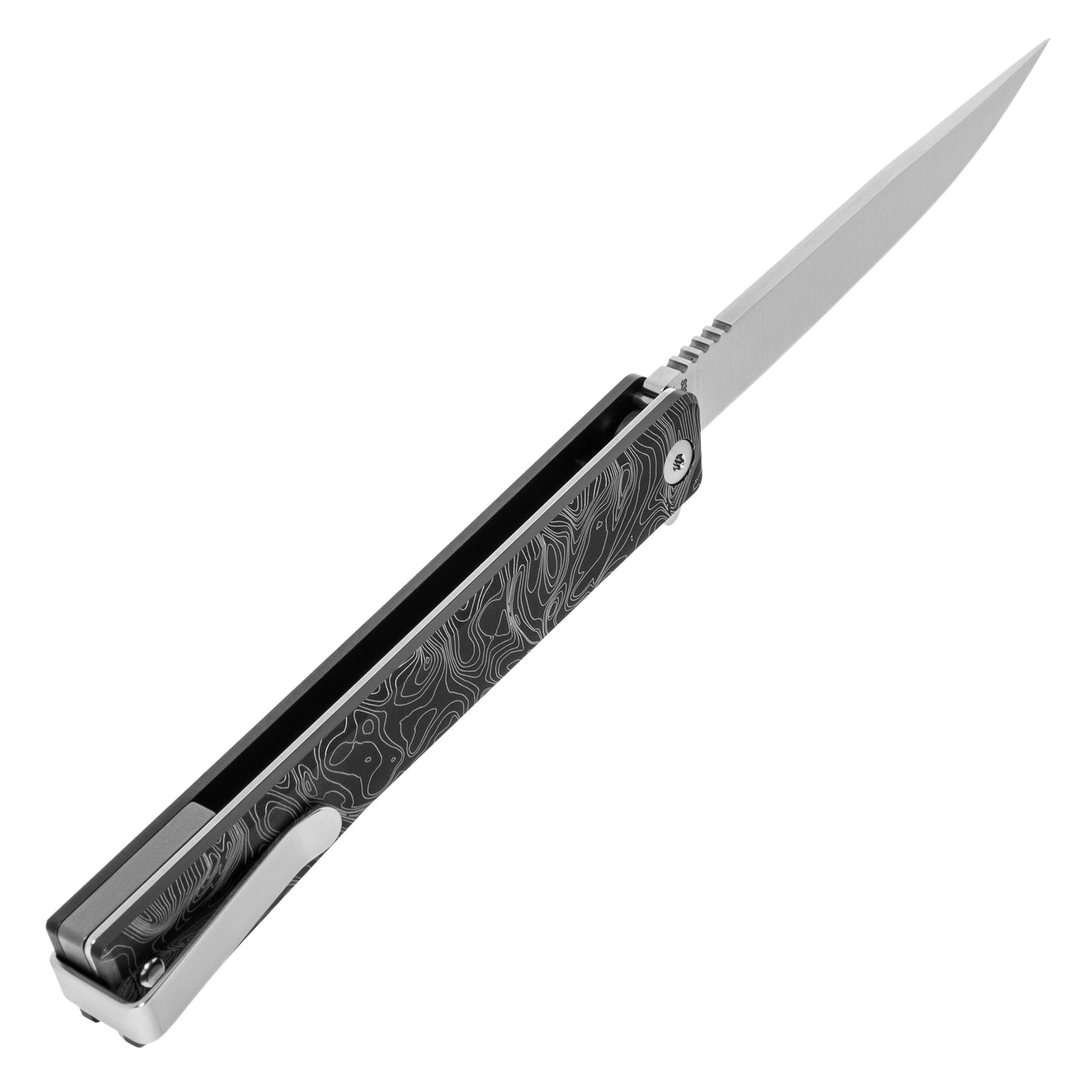 Nóż składany Ocaso Solstice Engraved Titanium - Satin/Topo