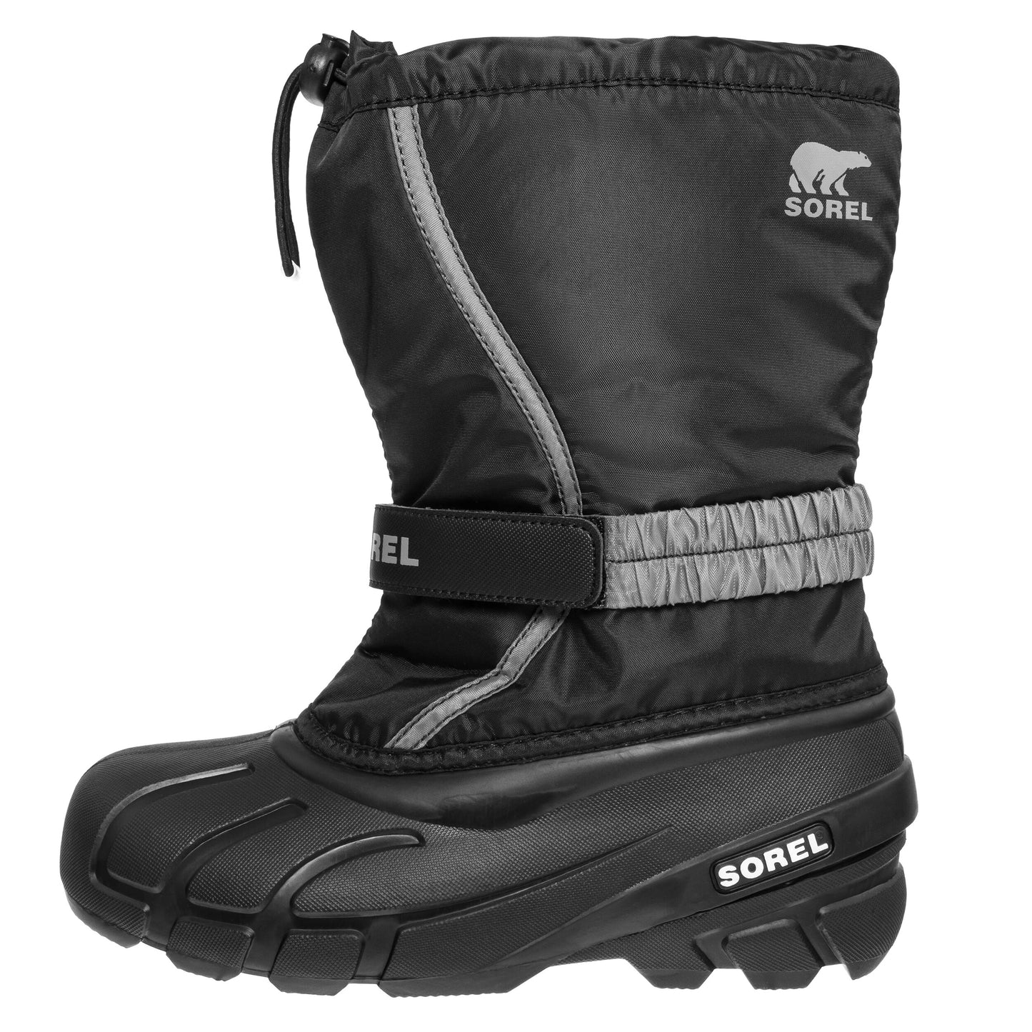 Buty śniegowce dziecięce Sorel Flurry Print Youth Boot - Black/City Grey