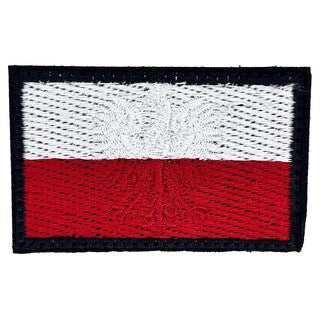 Naszywka flaga Polski z Orłem 68 x 44 mm