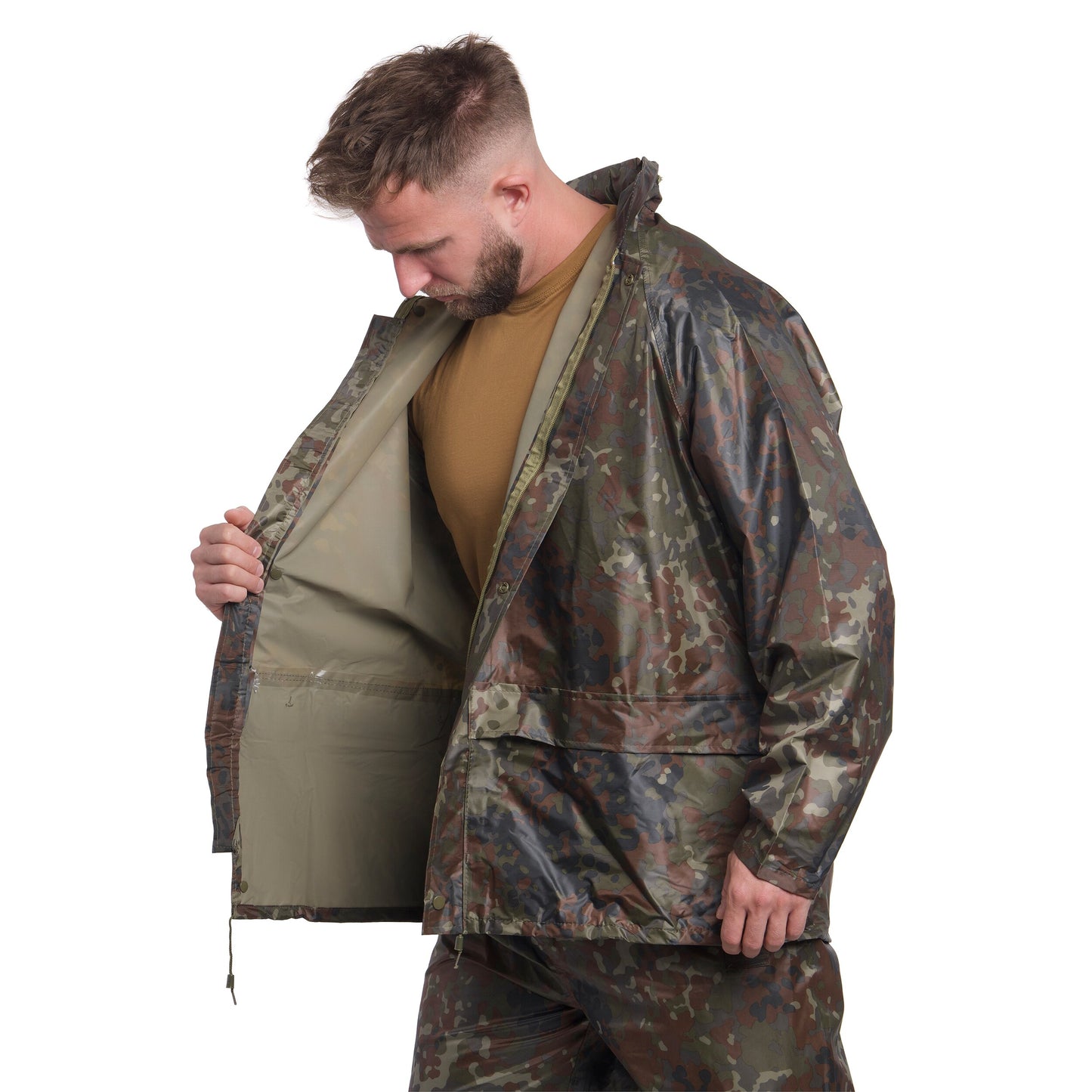 Komplet przeciwdeszczowy Mil-Tec kurtka + spodnie - Flecktarn