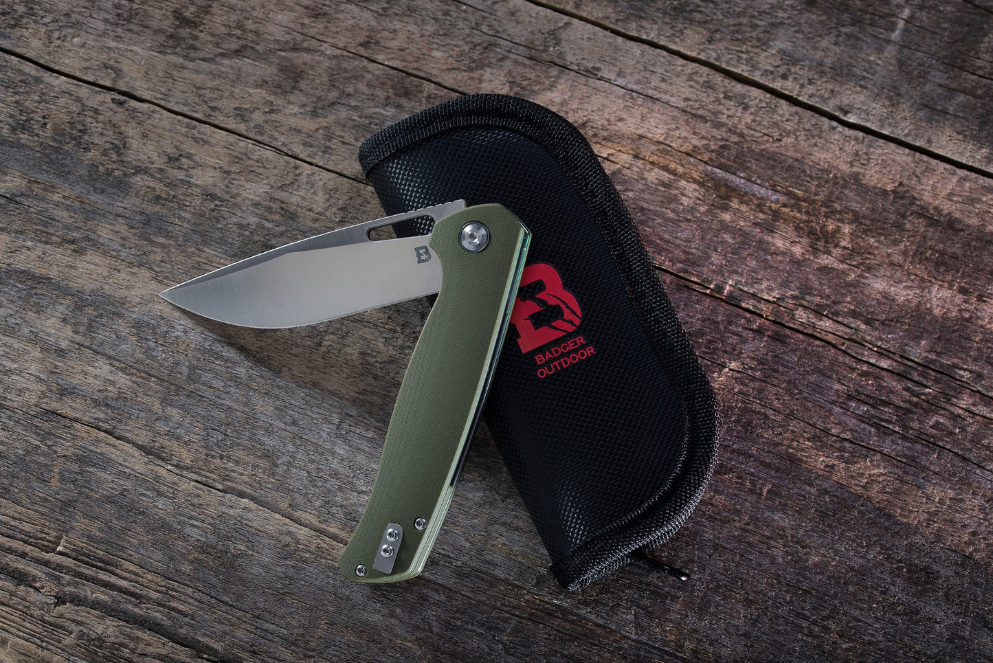 Nóż składany Badger Outdoor D2 Orix - Green