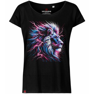 Koszulka T-shirt damska Voyovnik Neon Lion - Black
