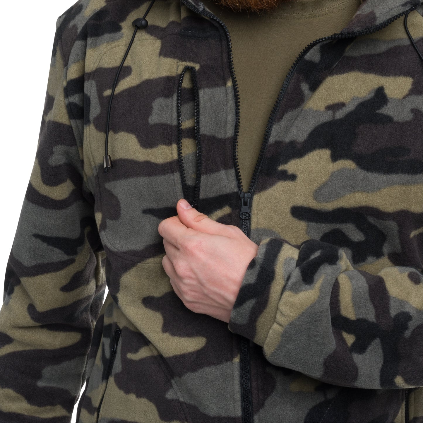 Polar wojskowy z kapturem - Camouflage