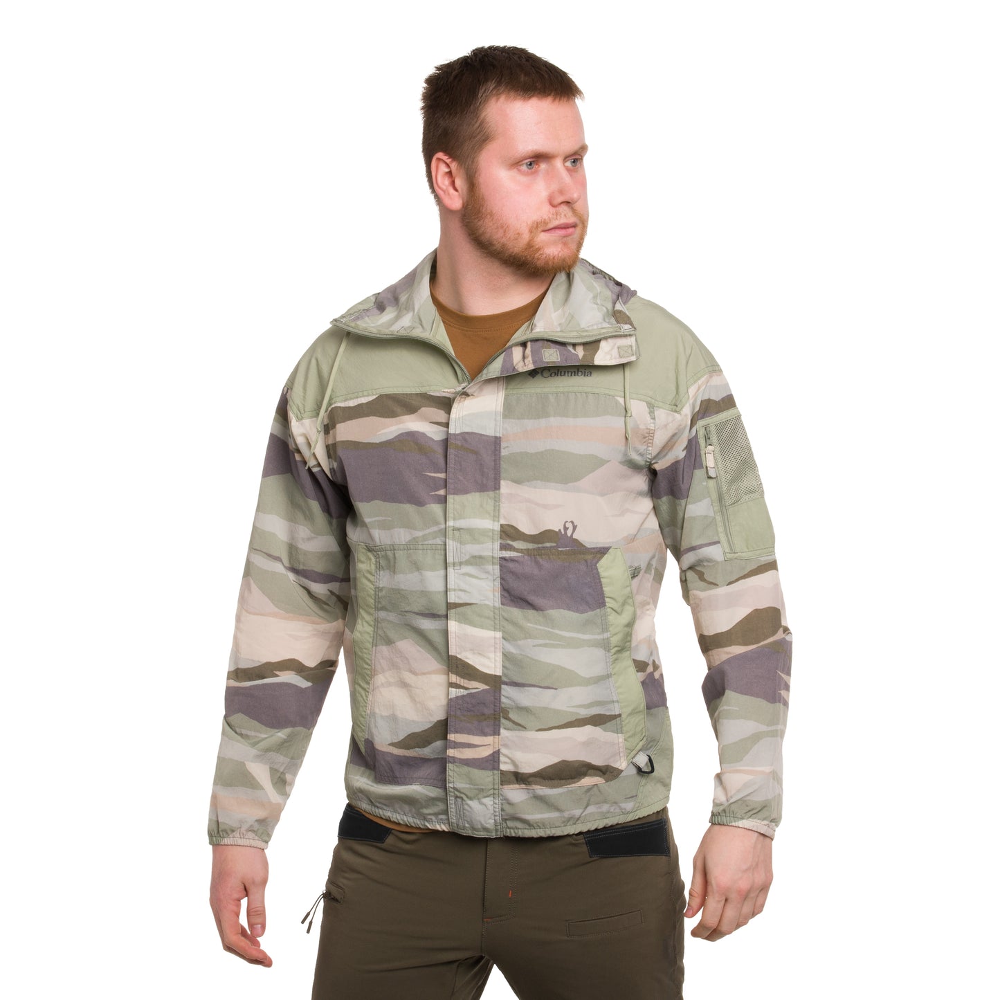 Kurtka Columbia Challenger II Printed Windbreaker - Safari Roque Valley/Safari