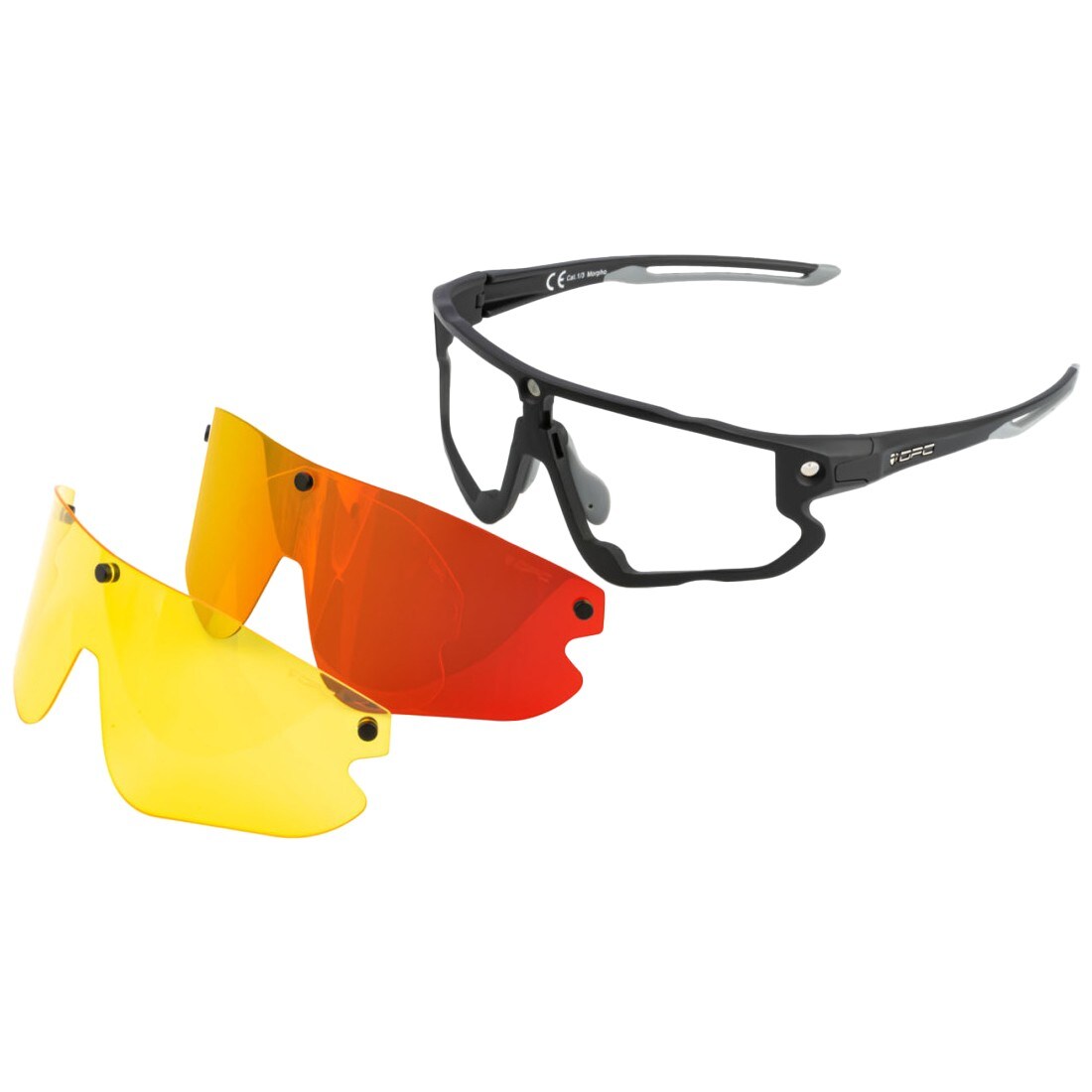 Okulary przeciwsłoneczne OPC All Round Morpho - Matt Black/Red/Yellow Set