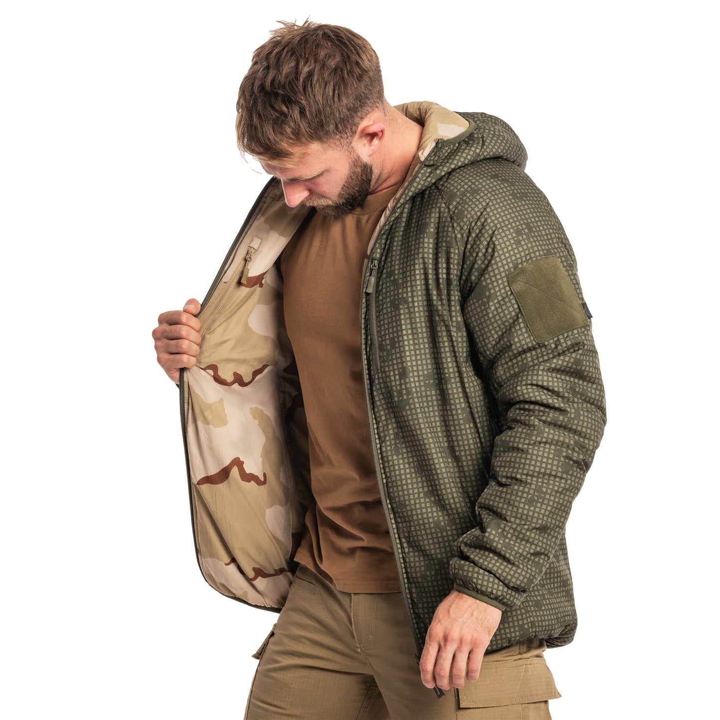 Kurtka dwustronna Helikon Wolfhound Hoodie - Desert Night Camo/US Desert