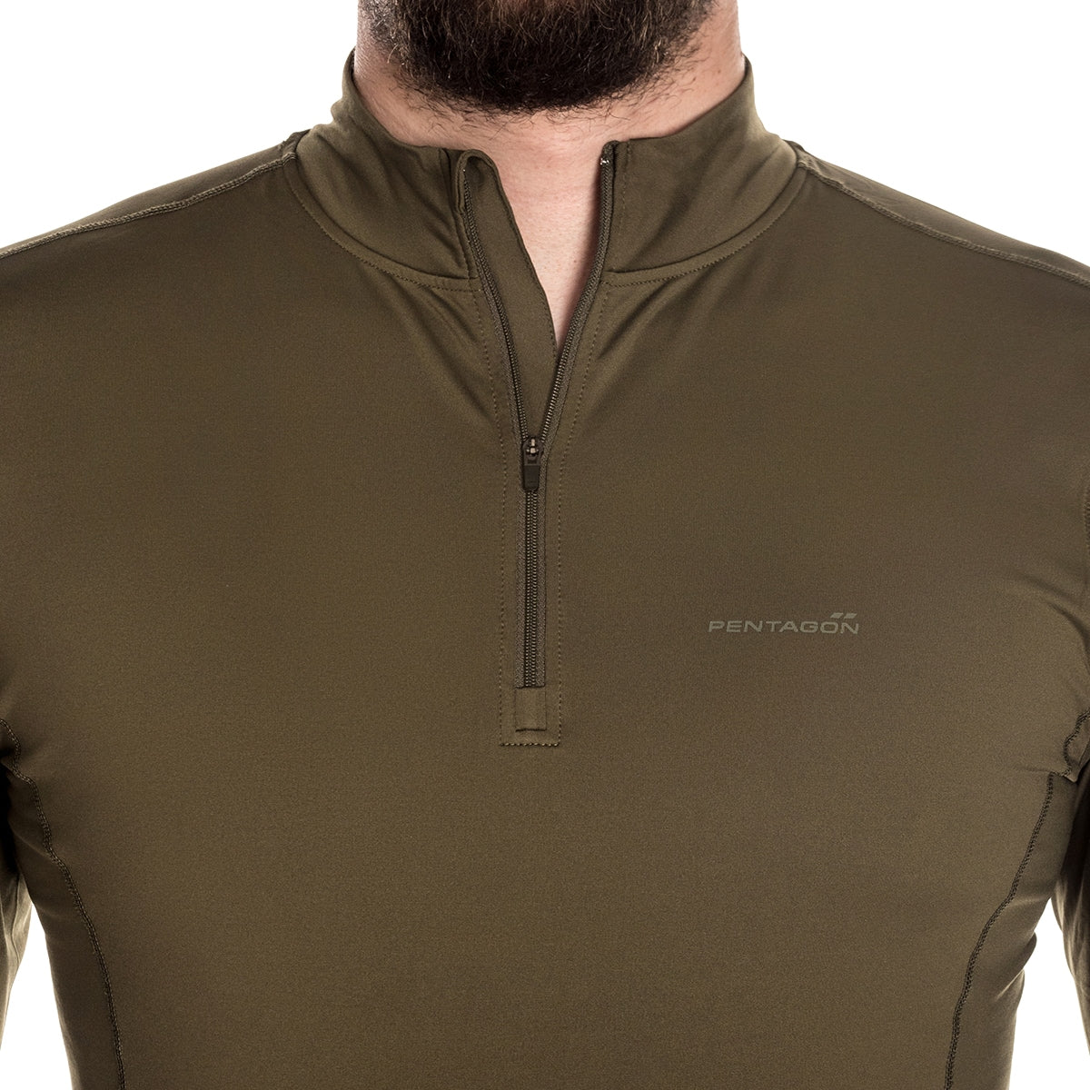 Koszulka termoaktywna Pentagon Pindos 1/2 ZIP - Olive