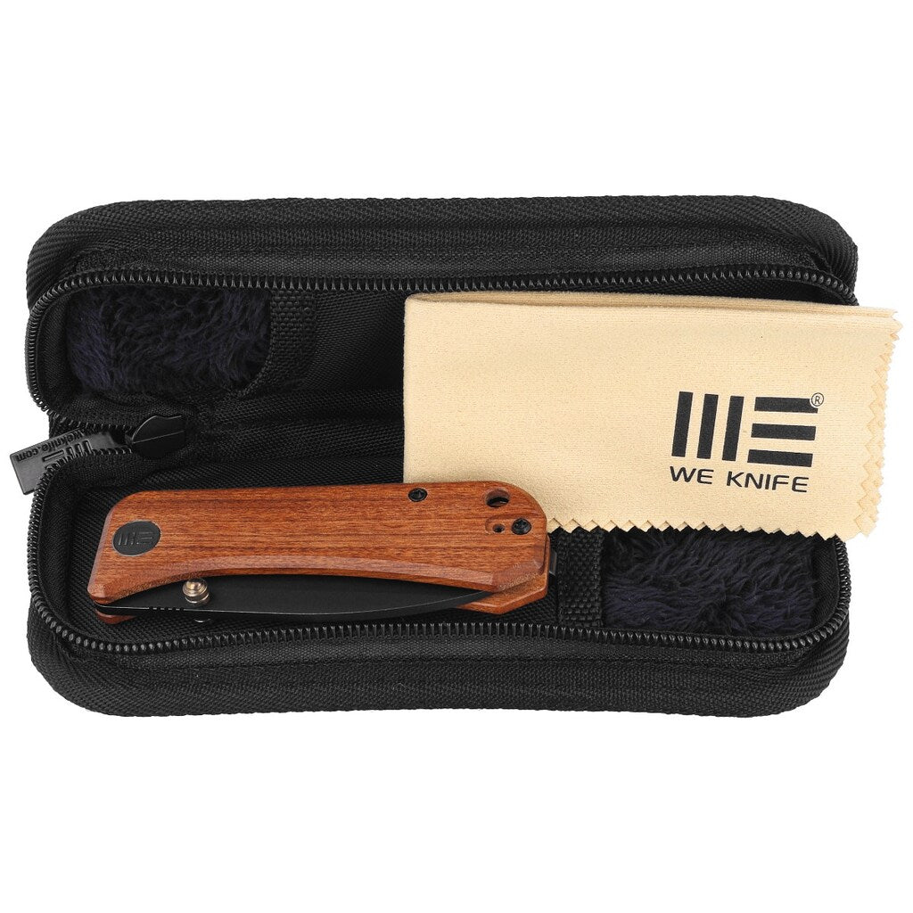 Nóż składany WE Knife Banter Thumb Stud Cuibourtia Wood Handle - Black Stonewash