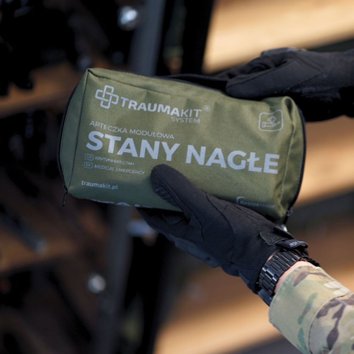 Apteczka modułowa AedMax Trauma Kit S Zielona - Stany Nagłe