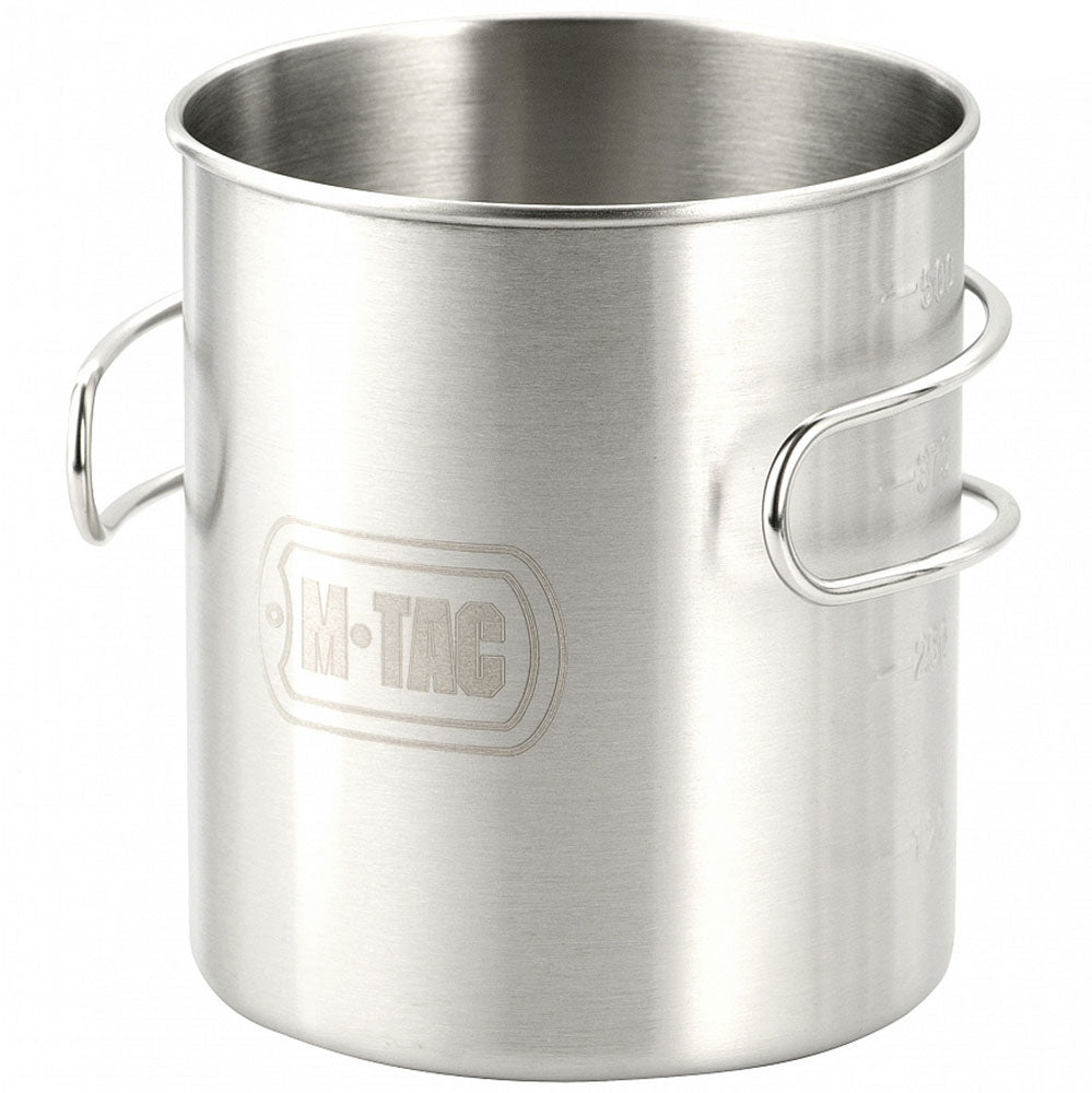 Kubek stalowy M-Tac ze składanym uchwytem - 450 ml