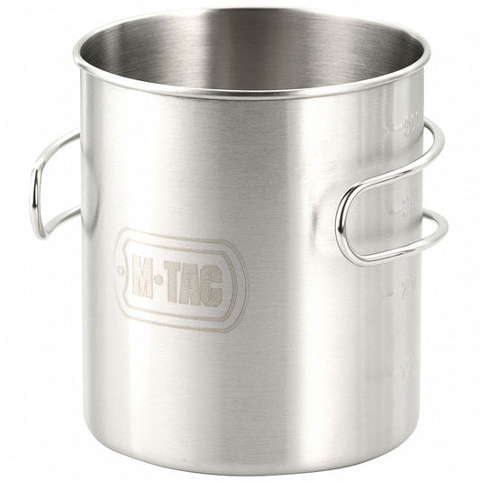 Kubek stalowy M-Tac ze składanym uchwytem - 450 ml