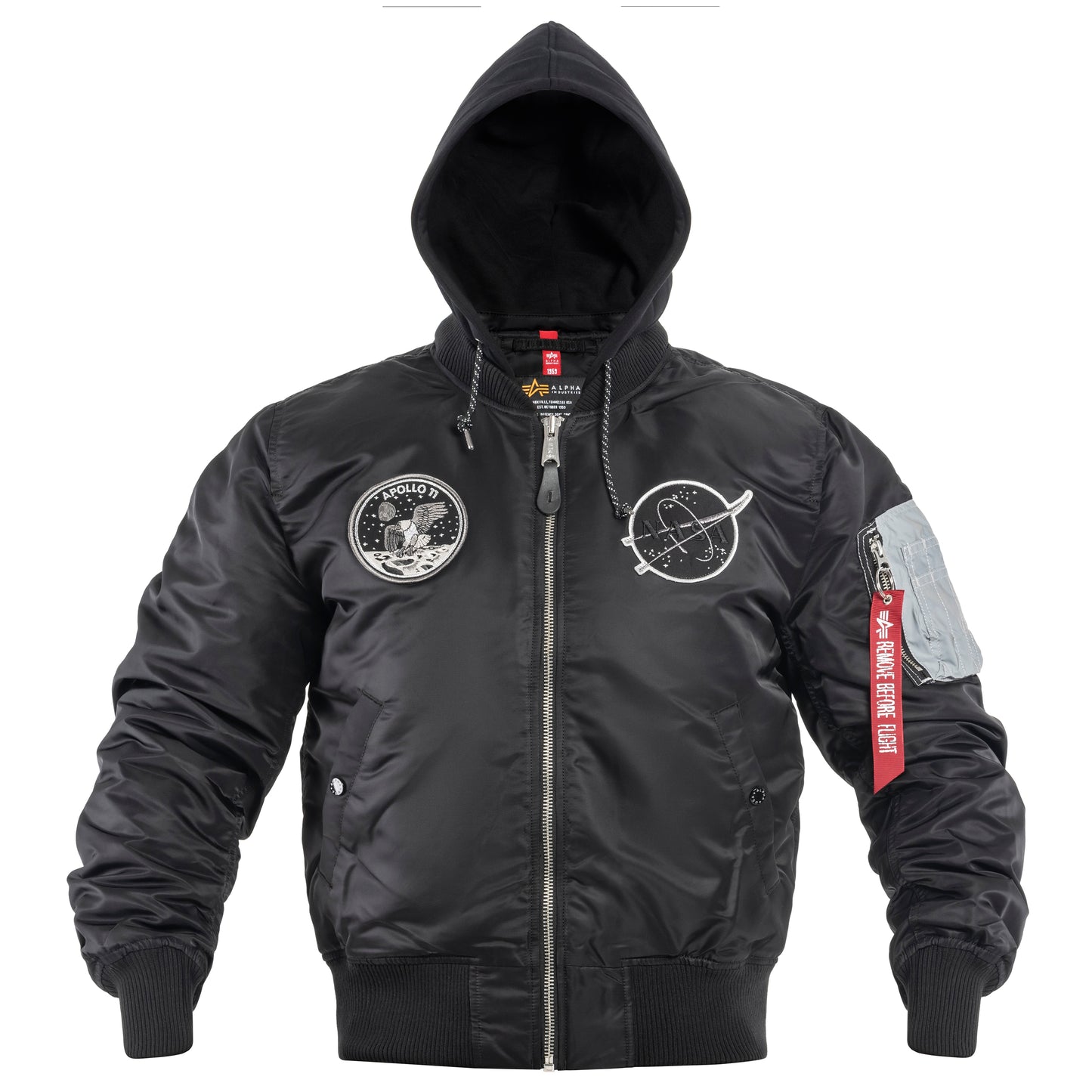 Kurtka Alpha Industries MA-1 VF Hood Dark Side - Black/Reflective