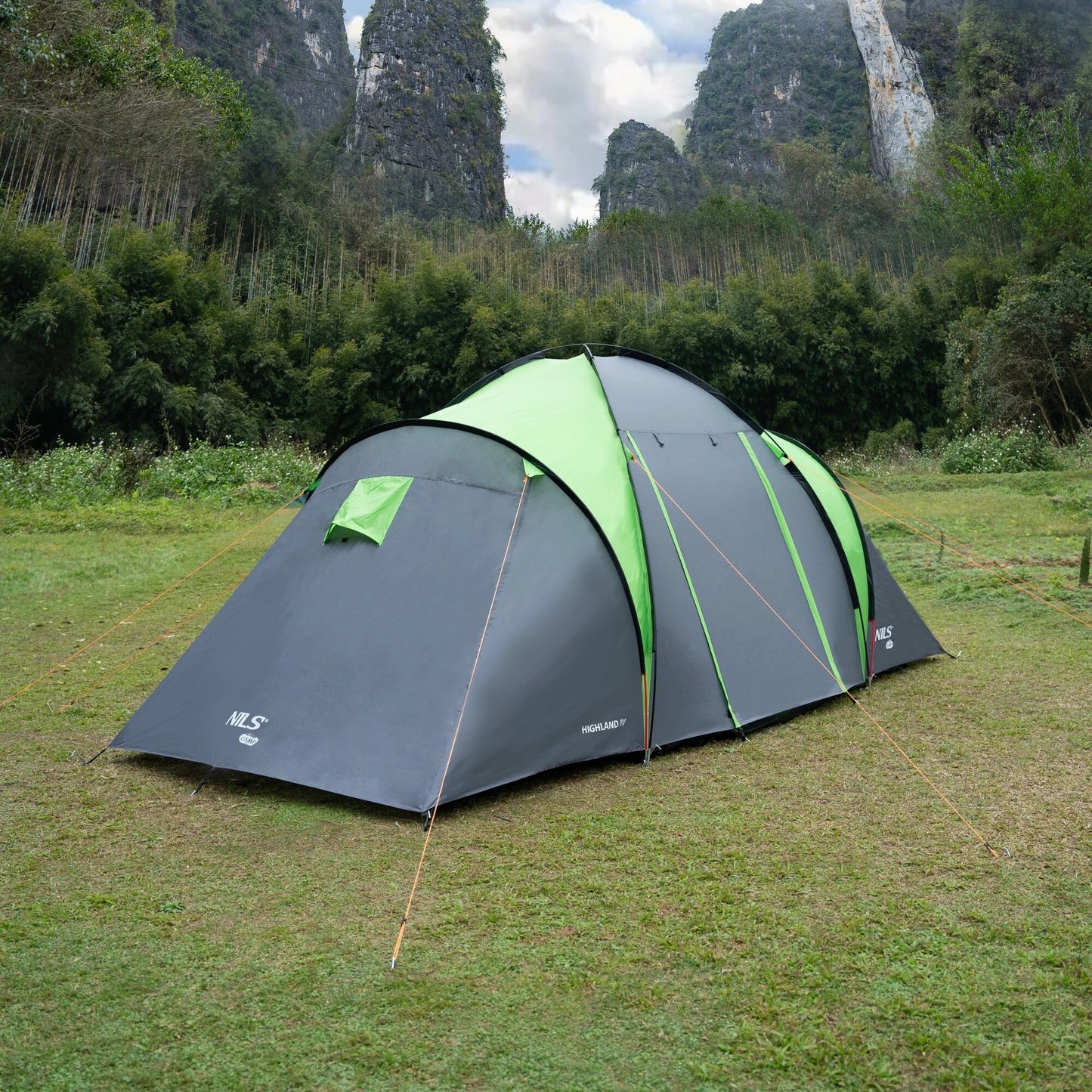 Namiot 4-osobowy Nils Camp Highland IV NC6431 - Zielono-Szary