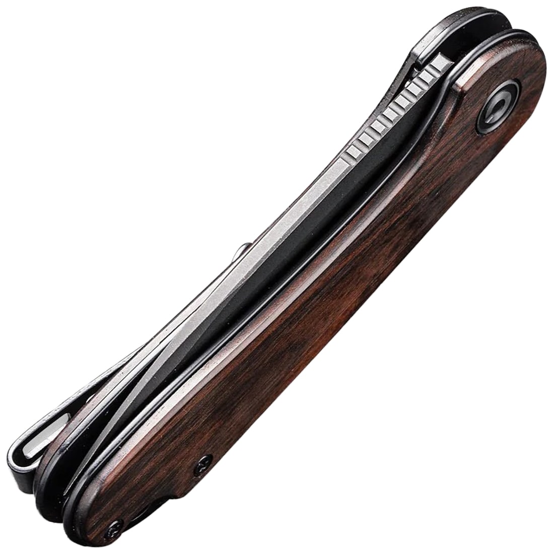 Nóż składany Civivi D2 Elementum Flipper C907W - Black Stonewashed/Black Ebony Wood