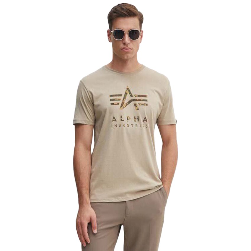 Koszulka Alpha Industries Camo Puff Print - Vintage Sand