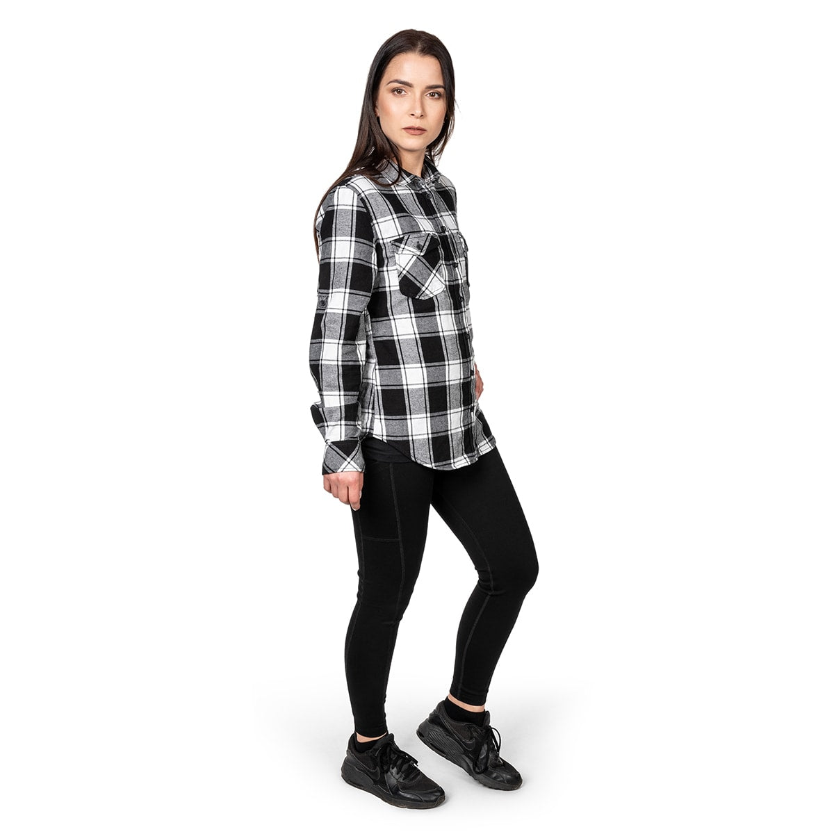 Koszula damska Brandit AMY flanelowa - White/Black