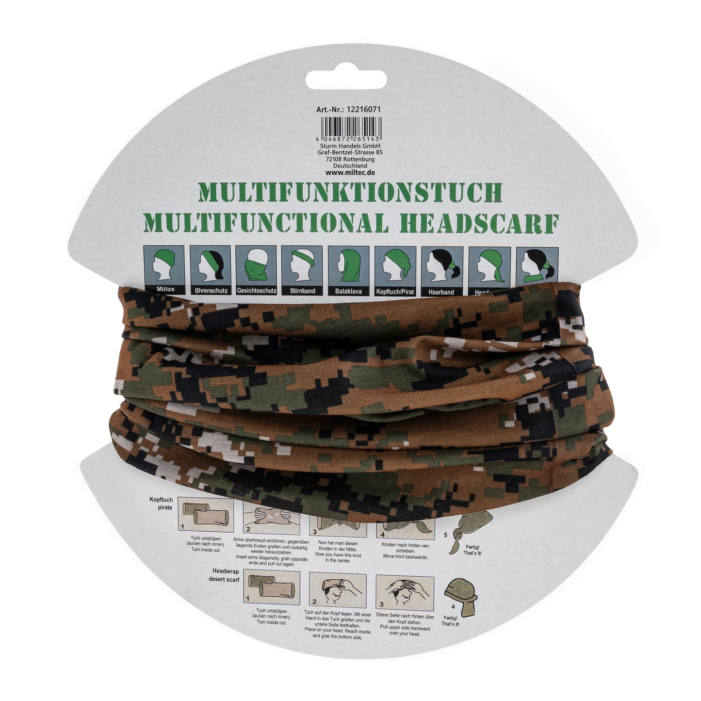 Chusta wielofunkcyjna Mil-Tec - Digital Woodland