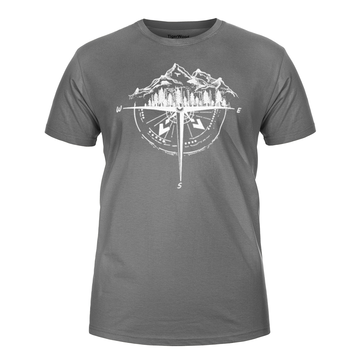 Koszulka T-Shirt TigerWood Róża Wiatrów - Ciemnoszara
