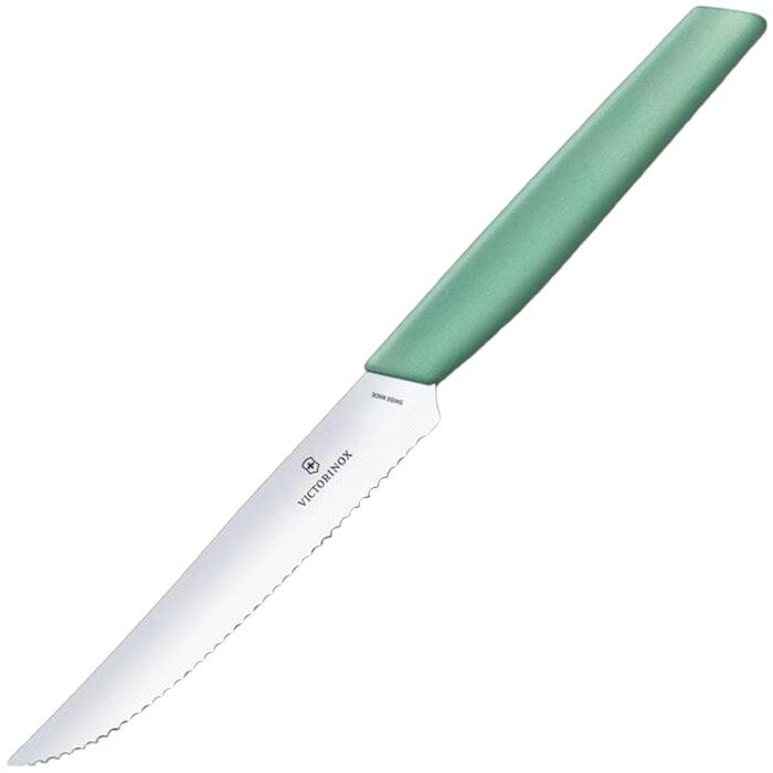 Nóż kuchenny Victorinox Swiss Modern Mint Green 12 cm - ząbkowany z ostrym czubkiem