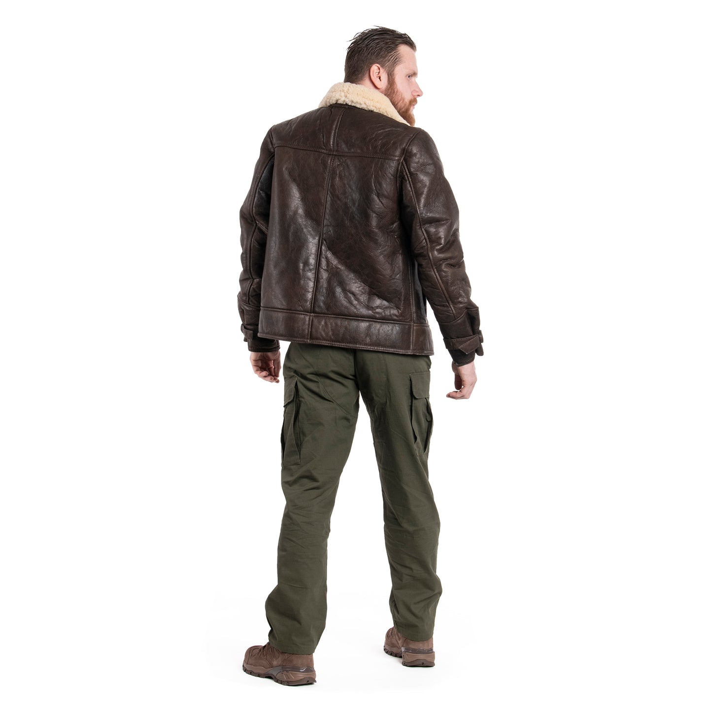 Kurtka skórzana Mil-Tec US Navy A4 Sheepskin - Brown
