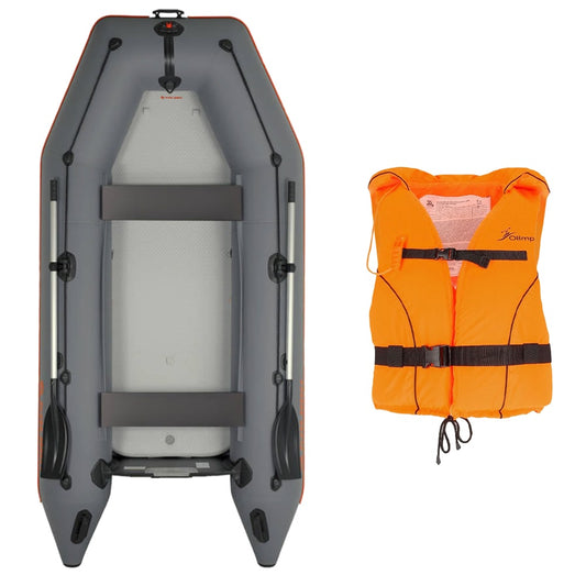 Ponton Kolibri KM-330 z pełną podłogą - Dark Grey + Kamizelka ratunkowa Olimp Standard 100N - zestaw