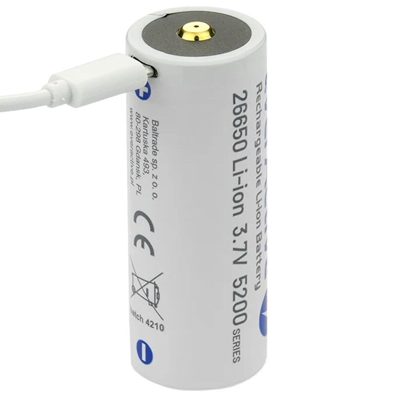 Akumulator 3,7 V everActive 26650 z zabezpieczeniem - 5200 mAh