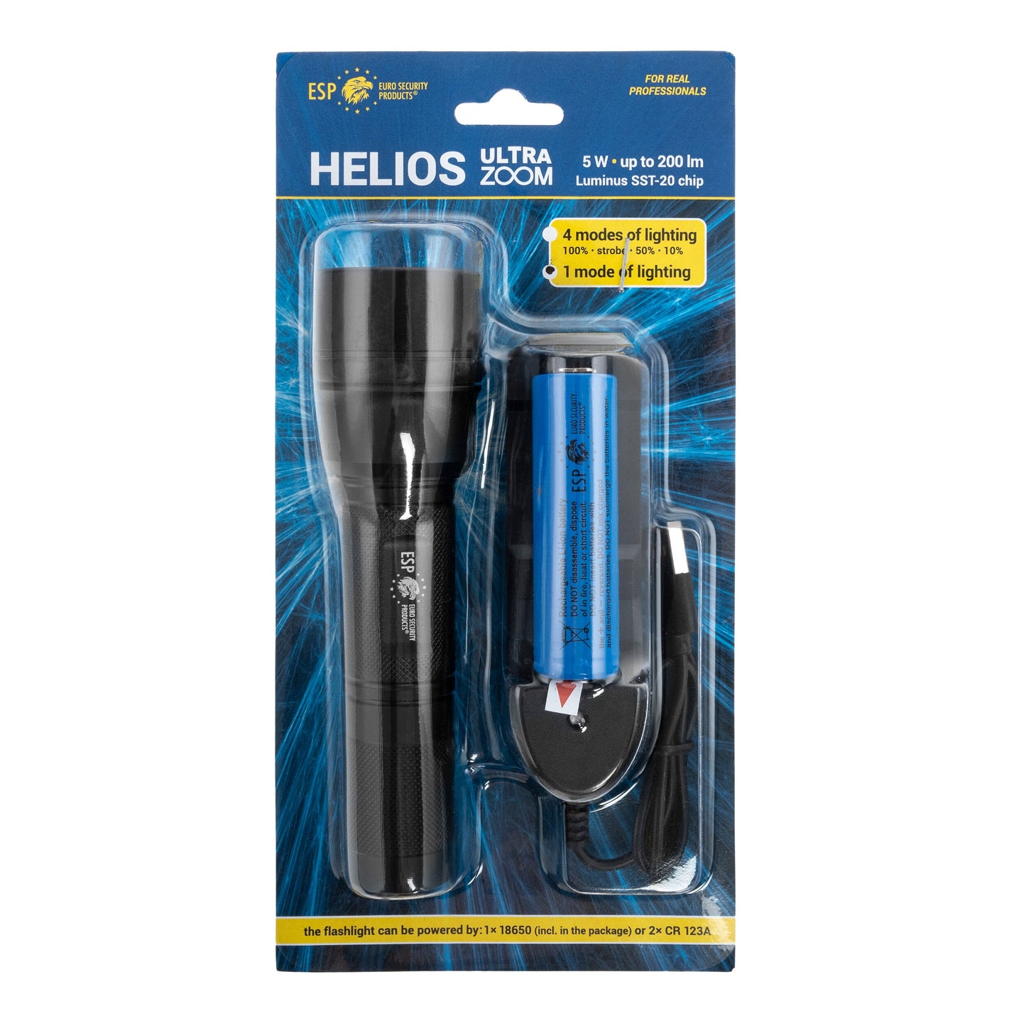 Latarka taktyczna ESP Helios Ultrazoom-R - 200 lumenów