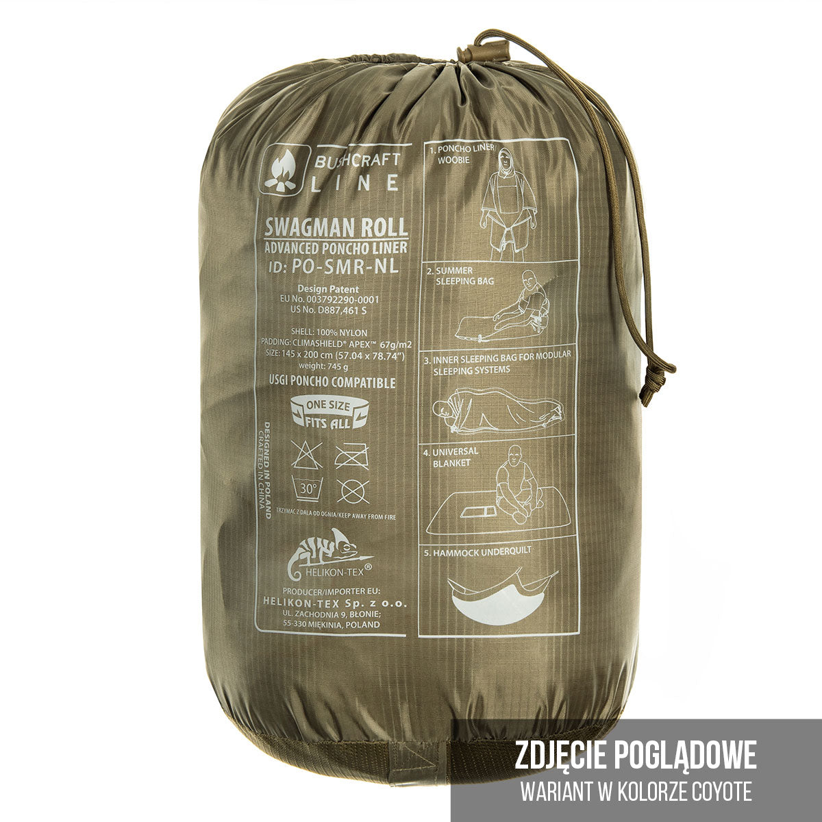 Ponczo Helikon Swagman Roll Climashield Apex z funkcją śpiwora - Shadow Grey