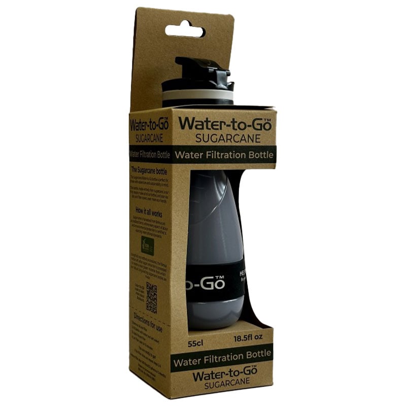 Butelka z filtrem Water-to-Go Sugarcane 550 ml - Euro Black