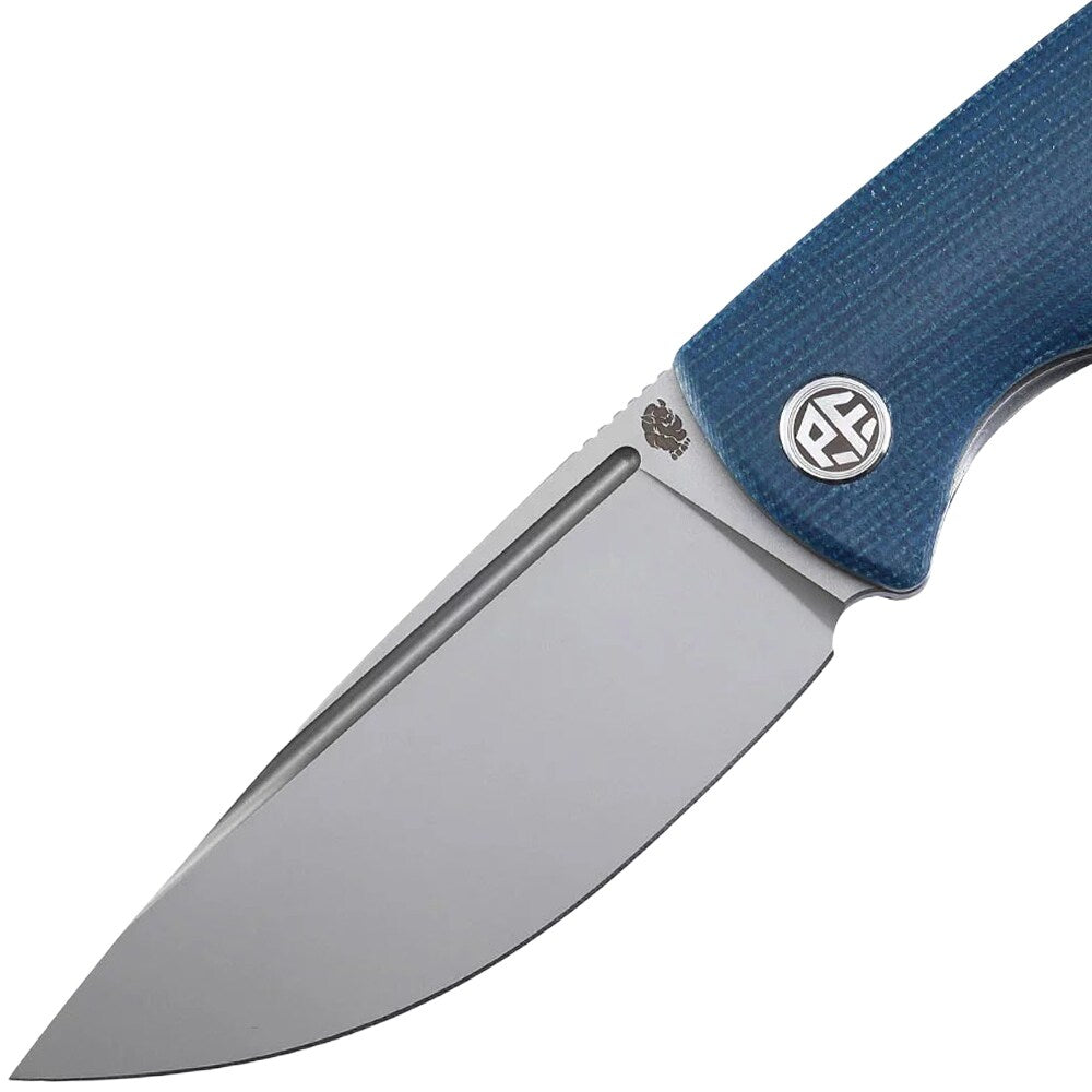 Nóż składany Petrified Fish Beluga PF-P01 - Sandblasted/Blue Micarta