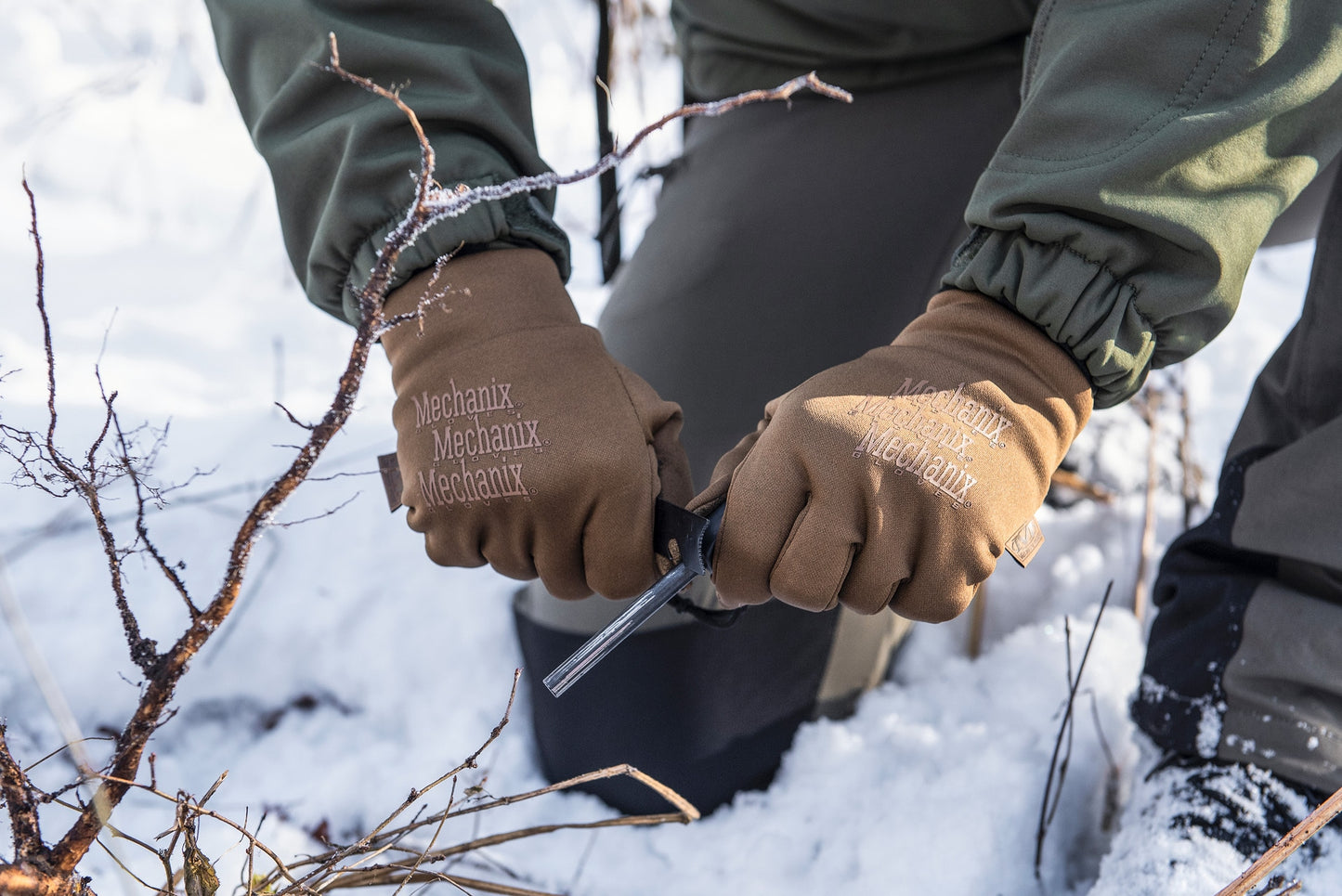 Rękawice taktyczne Mechanix Wear ColdWork Base Layer - Coyote