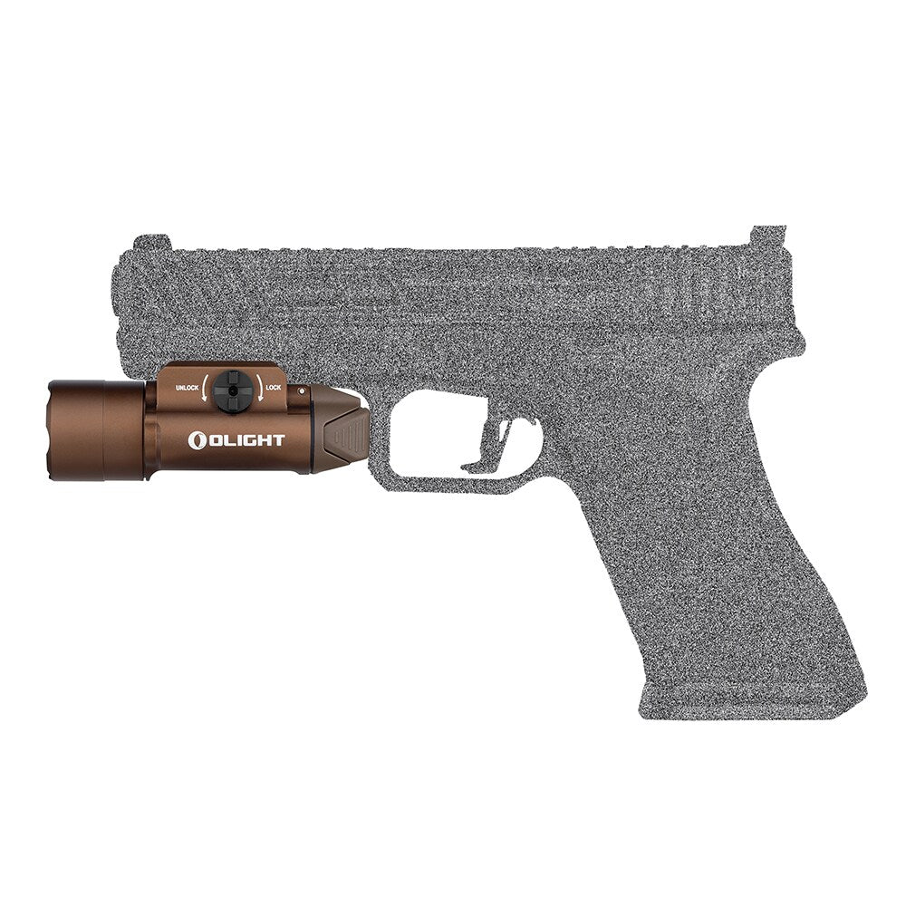 Latarka na broń Olight PL Turbo Valkyrie Desert Tan - 800 lumenów