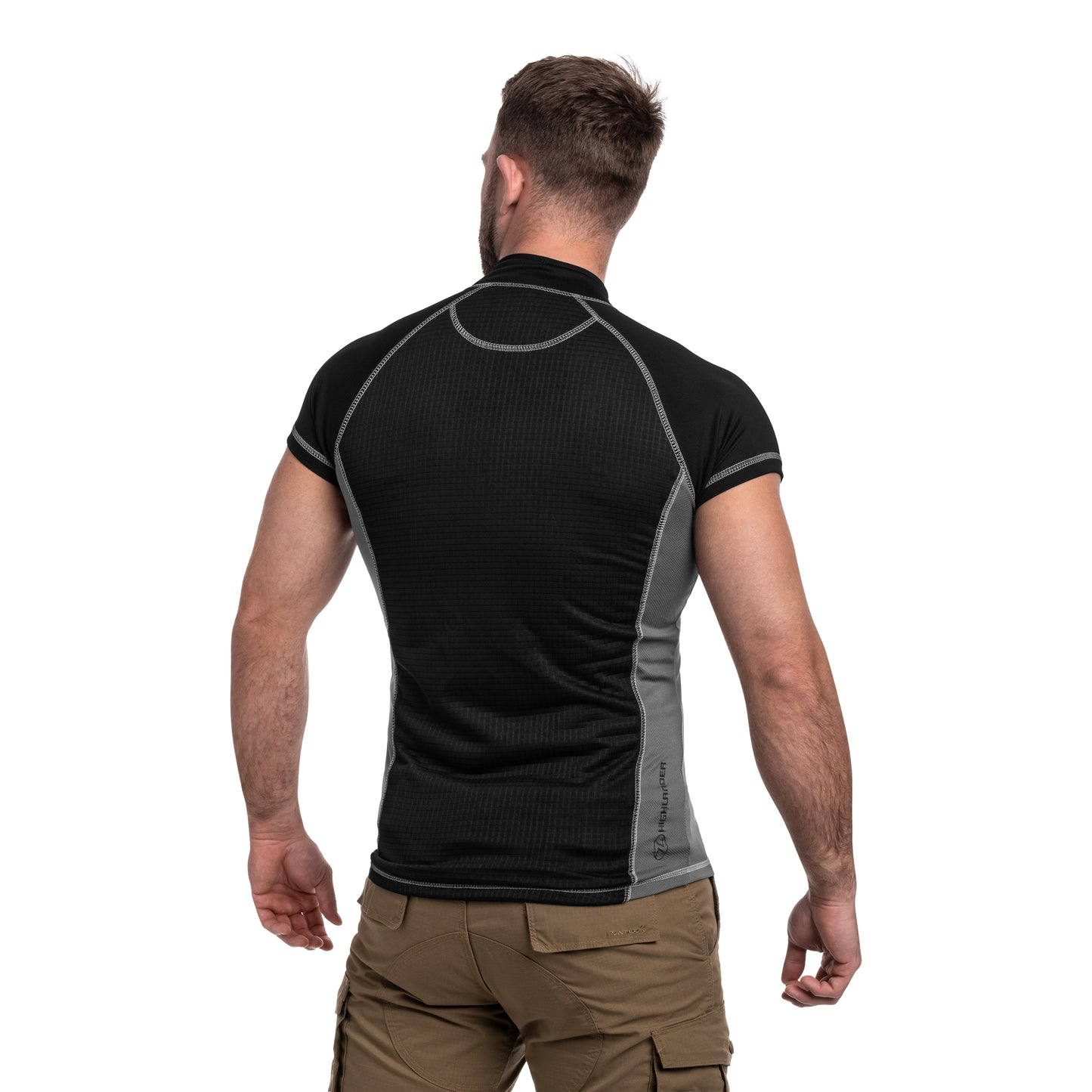Koszulka termoaktywna Highlander Forces Protech Zip Neck Base Layer - Black/Grey