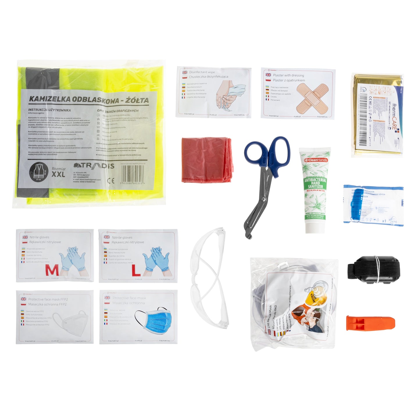 Apteczka modułowa AedMax Trauma Kit A Zielona - RKO/Ochrona osobista