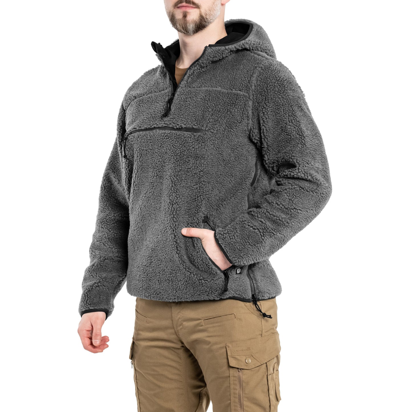 Polar Brandit Teddyfleece Worker Pullover - Anthracite