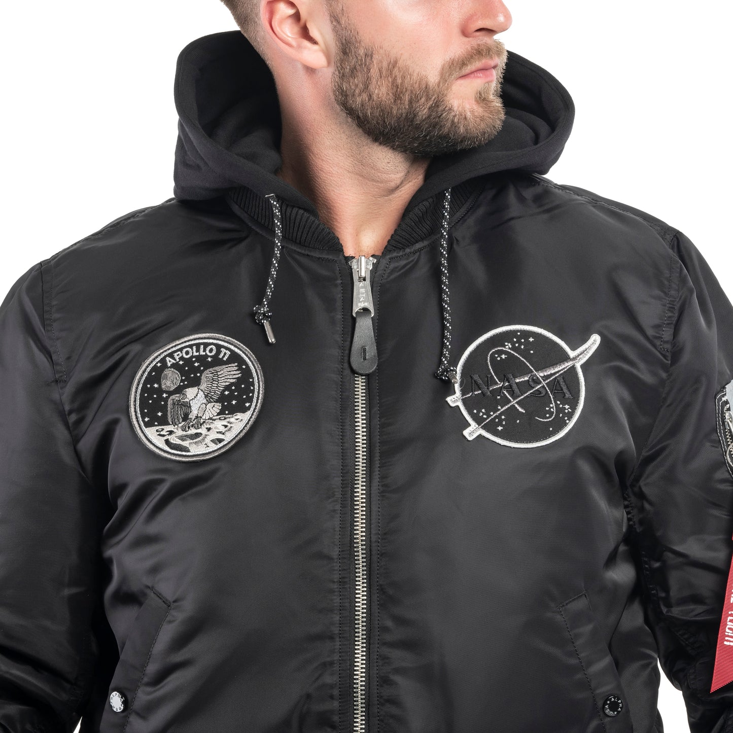 Kurtka Alpha Industries MA-1 VF Hood Dark Side - Black/Reflective