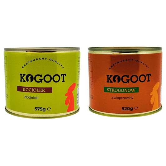 Żywność konserwowana Kogoot - Kociołek 575 g, Strogonow 520 g