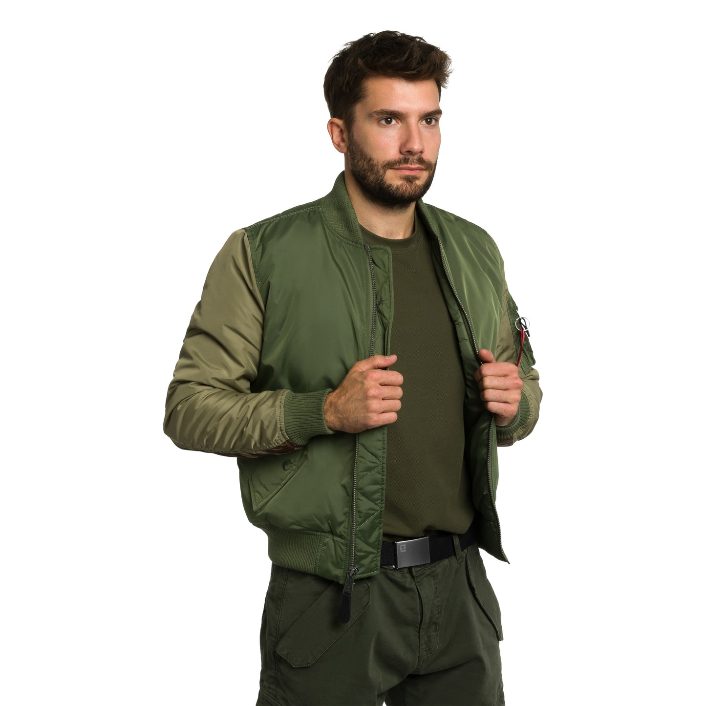Kurtka Alpha Industries MA-1 Camo Back Embroidery Bomber - Sage Green