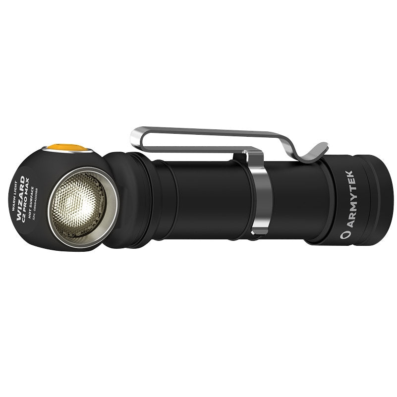 Latarka czołowa i kątowa Armytek Wizard C2 Pro Max Magnet USB Warm - 3720 lumenów