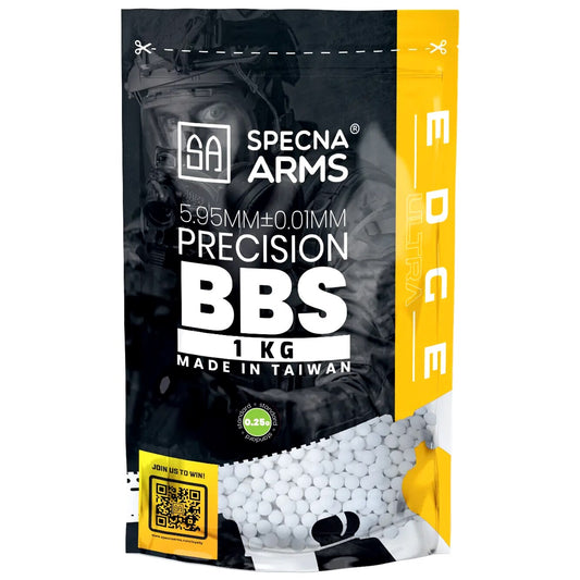 Kulki precyzyjne ASG Specna Arms Edge Ultra 0,25 g 1 kg - Białe