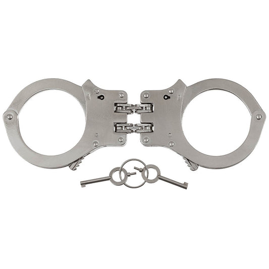 Kajdanki stalowe MFH Solid Version z podwójnym łańcuchem - Silver