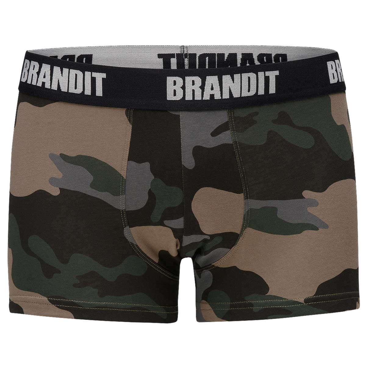 Bokserki Brandit Boxershorts Logo 2 pary - Dark Camo/Woodland