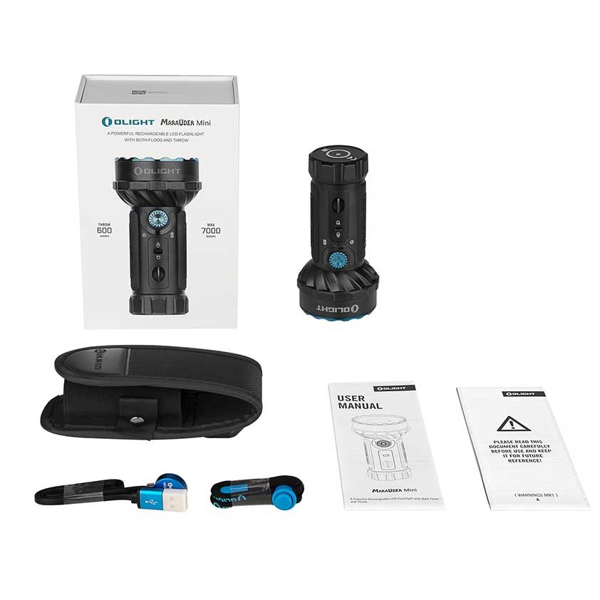 Latarka akumulatorowa Olight Marauder Mini Black - 7000 lumenów, zasięg 600 m