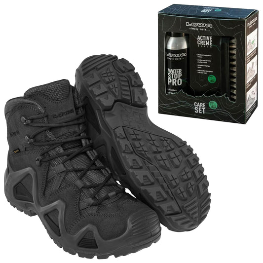 Buty Zephyr GTX MID TF Black + Care Set Lowa do czyszczenia obuwia - zestaw