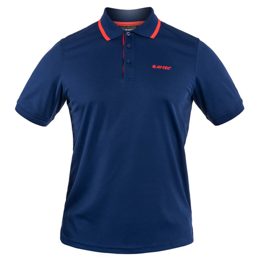 Koszulka polo Hi-Tec Site - Blue Print/High Risk Red