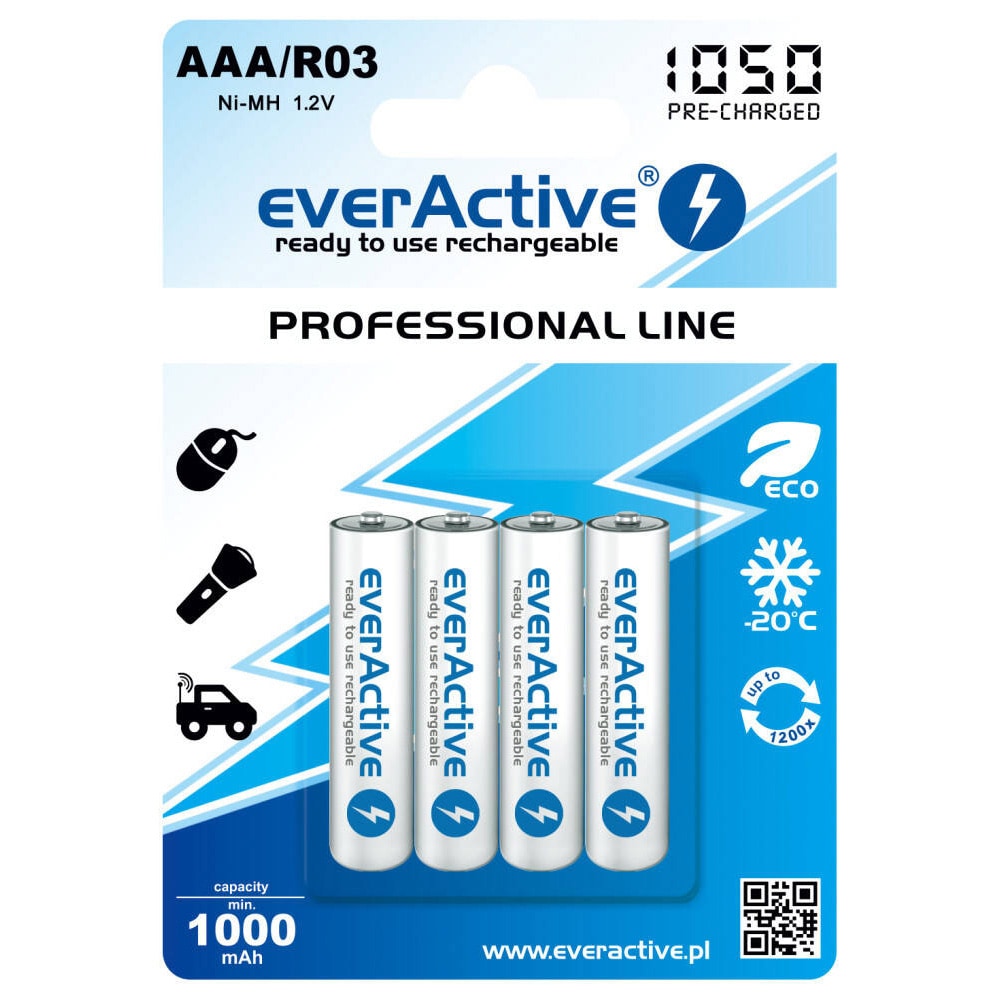Akumulatory EverActive R03/AAA 1000 mAh 4 szt.