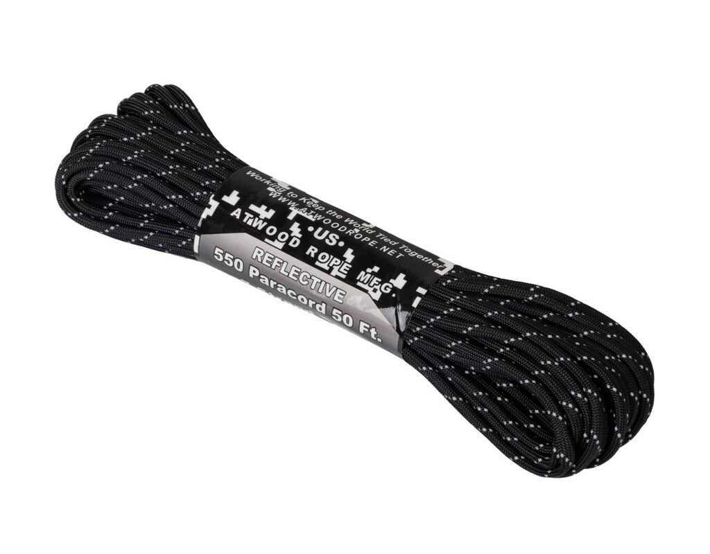 Linka Atwood Rope MFG 550 Paracord Reflective 15 m - Czarna