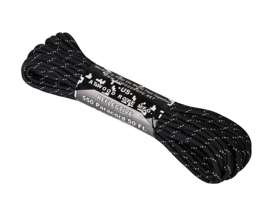 Linka Atwood Rope MFG 550 Paracord Reflective 15 m - Czarna