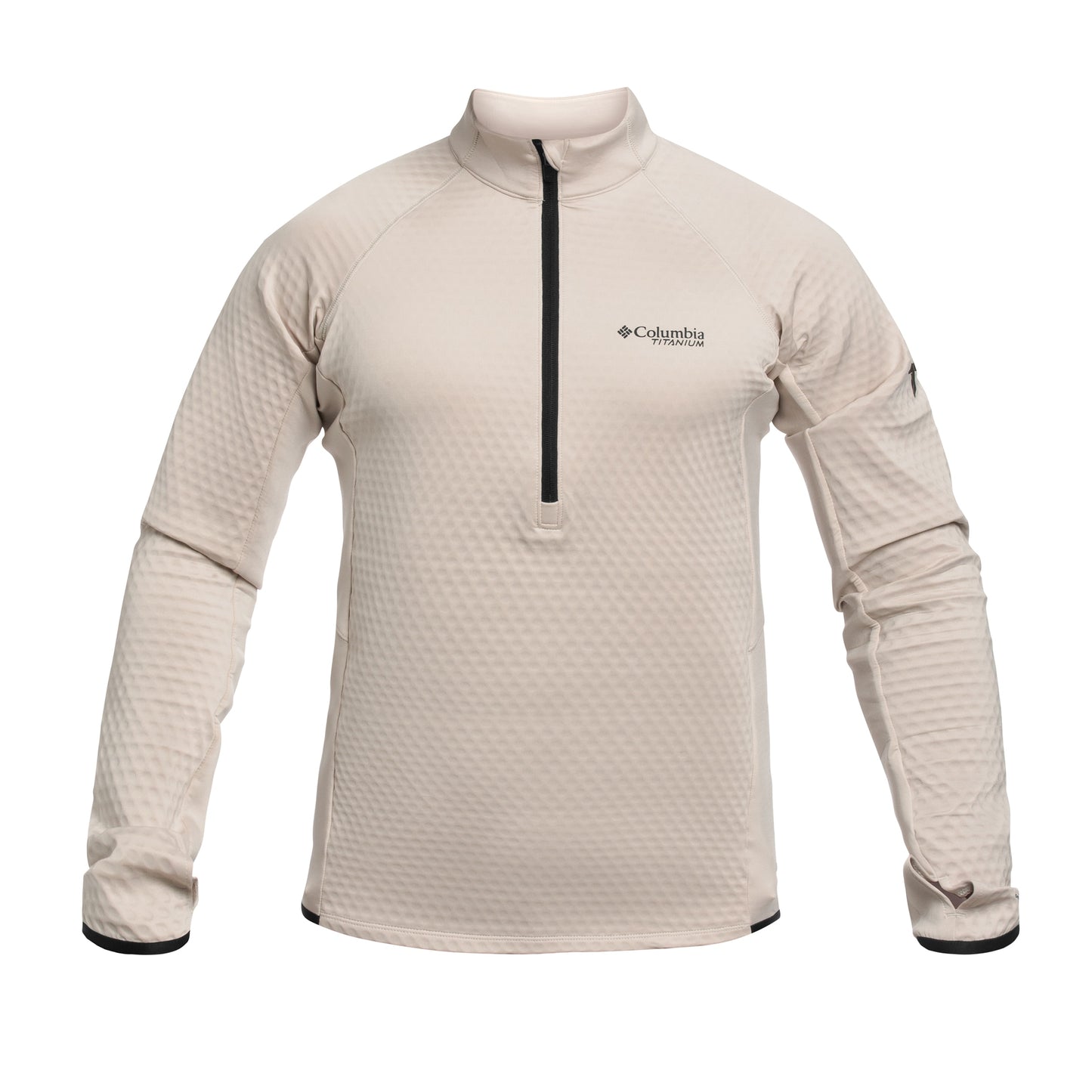 Polar Columbia Crystal Leaf Omni-Heat Helix Technical Half Zip Fleece - Dark Stone/Black
